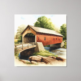 Covered Bridge Leinwand Print