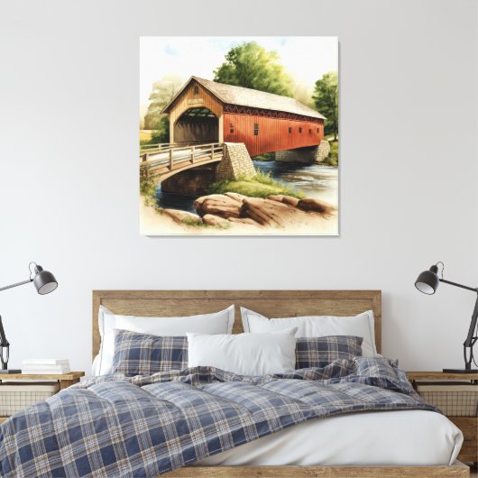 Covered Bridge Leinwand Print (Insitu (Schlafzimmer))