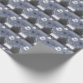 Covered Bridge mit Santa und Rentier Geschenkpapier (Ecke)