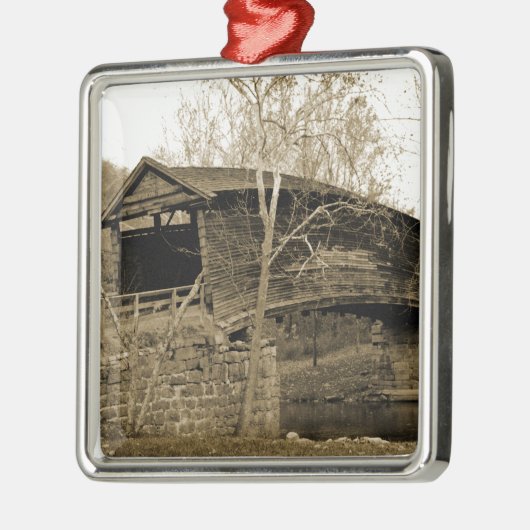 Covered Bridge Ornament Aus Metall (Links)