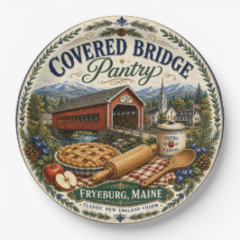 Covered Bridge Pantry Fryeburg Maine Melamin Pappteller