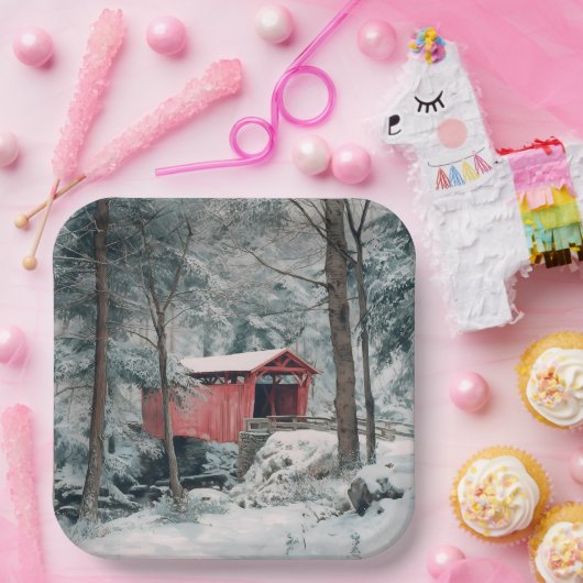 Covered Bridge Pappteller (Party)