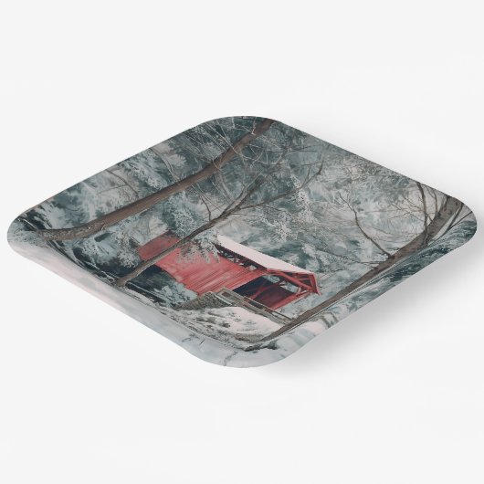 Covered Bridge Pappteller (Gewinkelt)