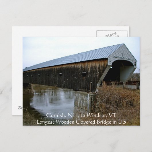 Covered Bridge Postcard Postkarte (Vorne/Hinten)