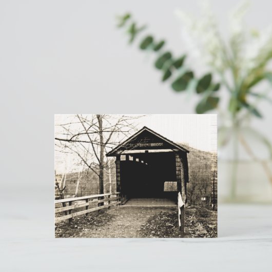 Covered Bridge Postkarte (Stehend Vorderseite)
