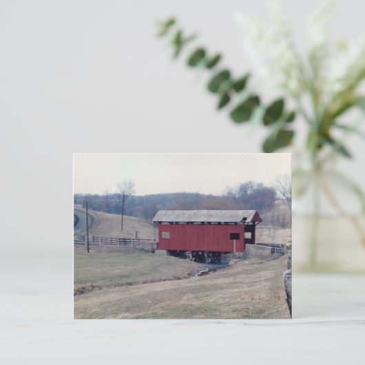 Covered Bridge Postkarte (Stehend Vorderseite)