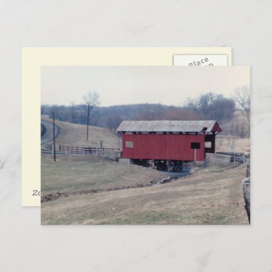 Covered Bridge Postkarte (Vorne/Hinten)