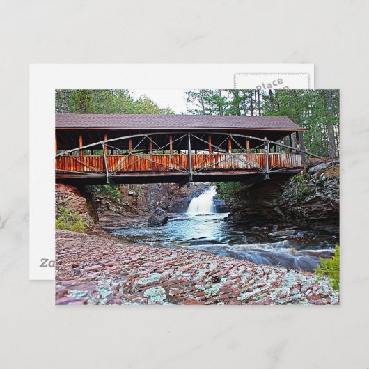 Covered Bridge Postkarte (Vorne/Hinten)