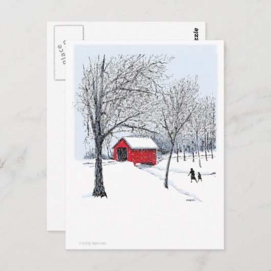 Covered Bridge Postkarte (Vorne/Hinten)