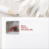 Covered Bridge Red Snow Foto (Insitu)