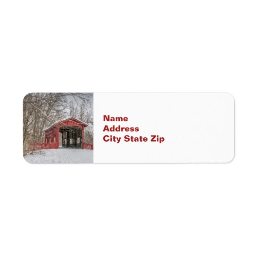 Covered Bridge Red Snow Foto (Vorne)