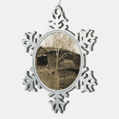 Covered Bridge Schneeflocken Zinn-Ornament (Rechts)