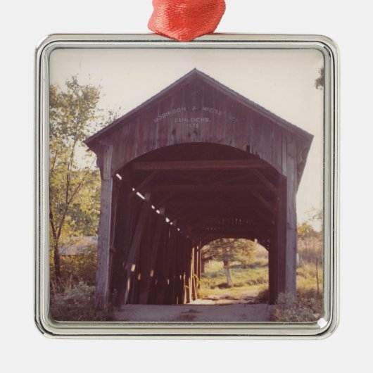 Covered Bridge Silbernes Ornament (Vorne)