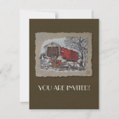 Covered Bridge & Sleigh Einladung (Vorderseite)