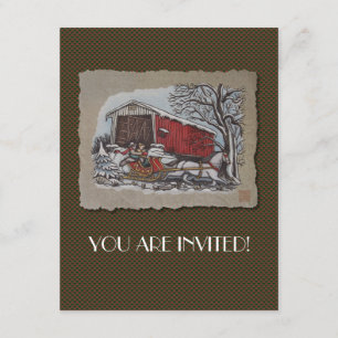 Covered Bridge & Sleigh Einladung