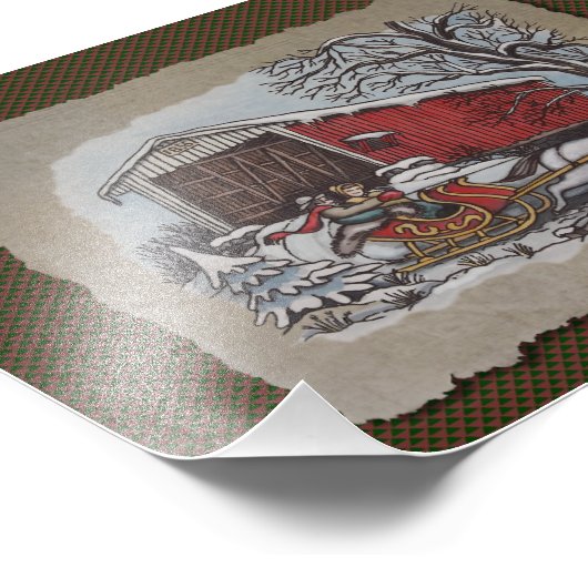 Covered Bridge & Sleigh Fotodruck (Ecke)