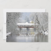 Covered Bridge Snow Foto Weihnachten Einladung (Vorderseite)