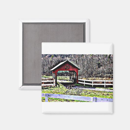 Covered Bridge - Stowe, Vermont Magnet (Vorderseite/Rückseite)