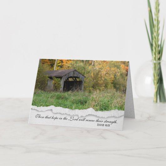 Covered Bridge Sympathy Card Karte (Vorderseite)