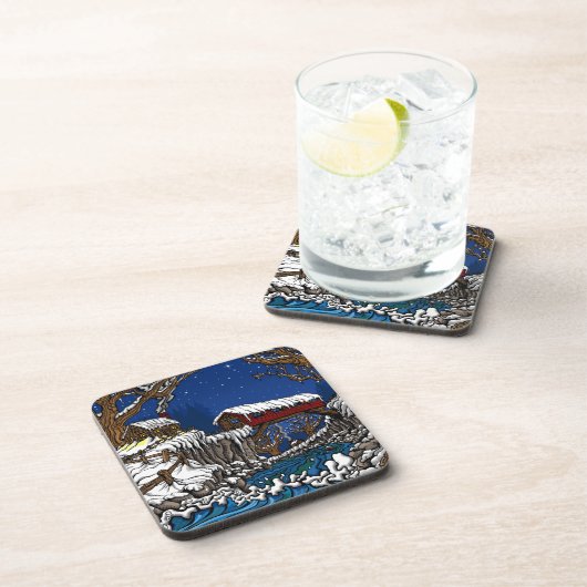 Covered Bridge Untersetzer Set von 6 (Rechte Seite)