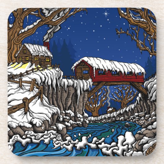 Covered Bridge Untersetzer Set von 6 (Vorderseite)