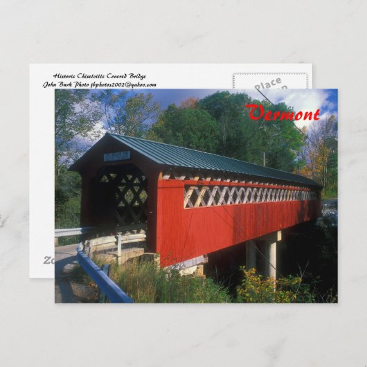 Covered Bridge Vermont Postkarte (Vorne/Hinten)