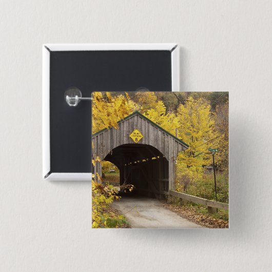 Covered bridge, Vermont, USA 2 Button (Vorne & Hinten)