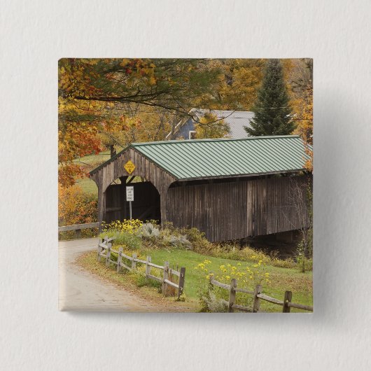 Covered bridge, Vermont, USA Button (Vorderseite)
