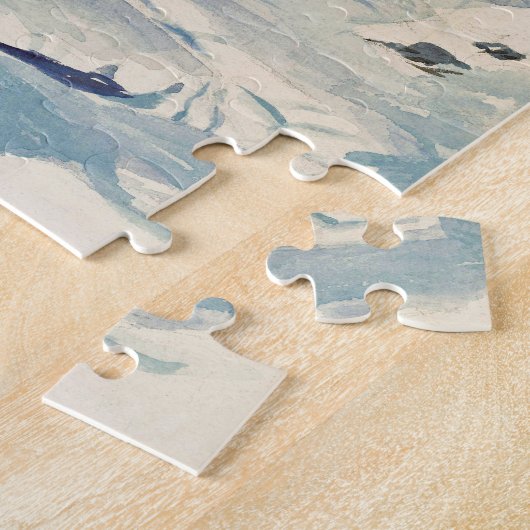 Covered Bridge with Snow and Deer at Stream Puzzle (Seite)