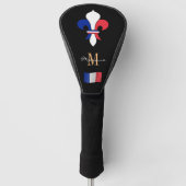 Covers of France and French Flag Mit Monogramm Gol Golf Headcover (Vorderseite)