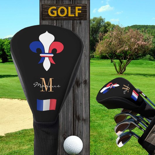 Covers of France and French Flag Mit Monogramm Gol Golf Headcover