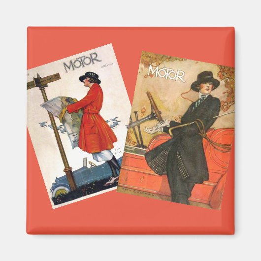 "Covers of Vintag Motor Magazine" Magnet (Vorne)