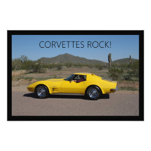 Covettes Rock 1973 C3 Corvette Poster