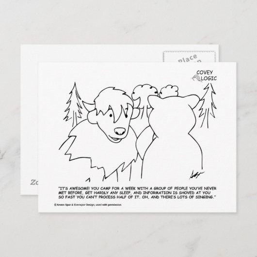 Covey Logic Wood Abzeichen Postkarte (Vorne/Hinten)