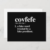 Covfefe Definition - Ein Fake Postkarte (Vorne/Hinten)