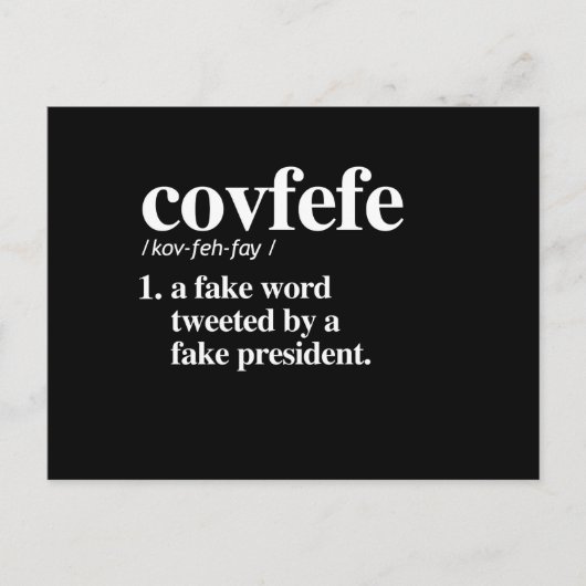 Covfefe Definition - Ein Fake Postkarte (Vorderseite)