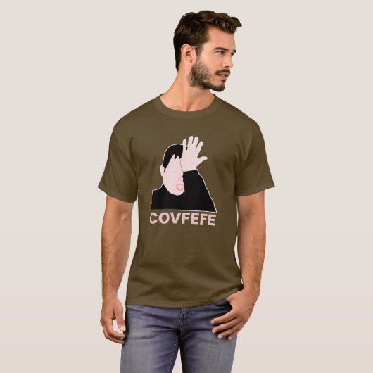 Covfefe facepalm schwarz anpassbar T-Shirt (Vorne ganz)