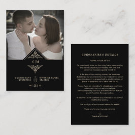 Covi19 Wedding Initials Flourish Sophisticated Begleitkarte