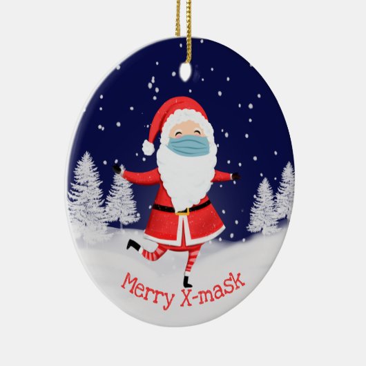 Covid19 2020 das Jahr der Gesicht maskiert Isolati Keramik Ornament (Rechts)