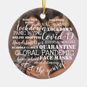 covid19 2020 das Jahr der Gesichtsmasken hinzufüge Keramik Ornament