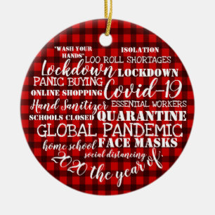 covid19 2020 das Jahr der Gesichtsmasken lumberjac Keramik Ornament