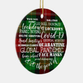 covid19 2020 das Jahr der Isolation von Gesichtsma Keramik Ornament (Rechts)