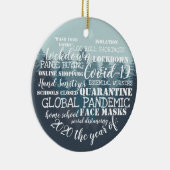 covid19 2020 das Jahr der Isolation von Gesichtsma Keramik Ornament (Rechts)