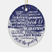 covid19 2020 das Jahr der Isolation von Gesichtsma Keramik Ornament (Links)