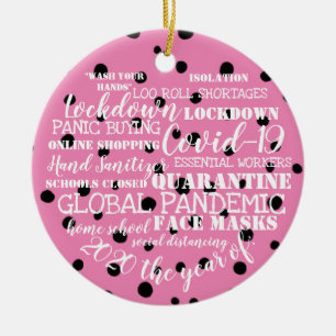 covid19 2020 das Jahr der Isolation von Gesichtsma Keramik Ornament