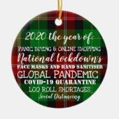 covid19 2020 Jahr der Absperrung Keramik Ornament (Vorne)