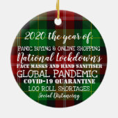 covid19 2020 Jahr der Absperrung Keramik Ornament (Hinten)