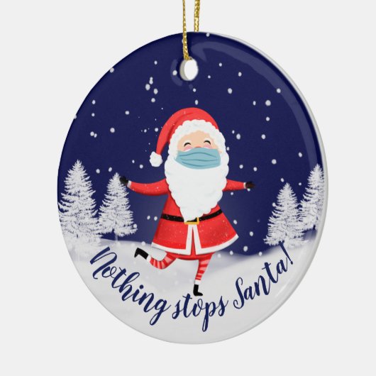 covid19 2020 nichts hält Weihnachtsbaum Keramik Ornament (Links)