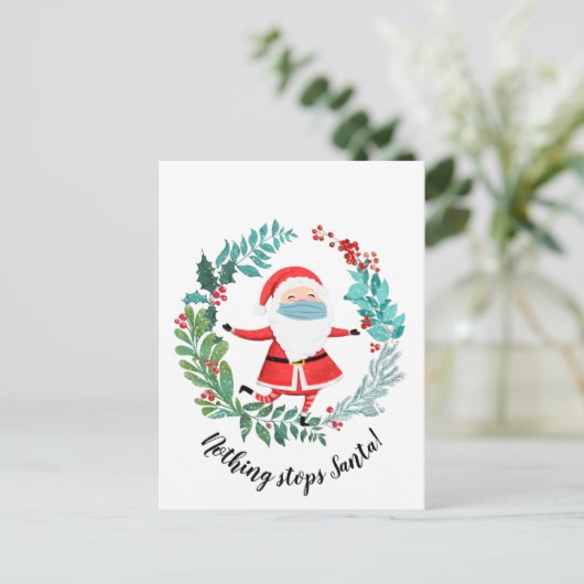 covid19 2020 nichts hält Weihnachtsbaum Postkarte (Stehend Vorderseite)