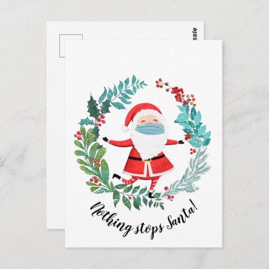 covid19 2020 nichts hält Weihnachtsbaum Postkarte (Vorne/Hinten)